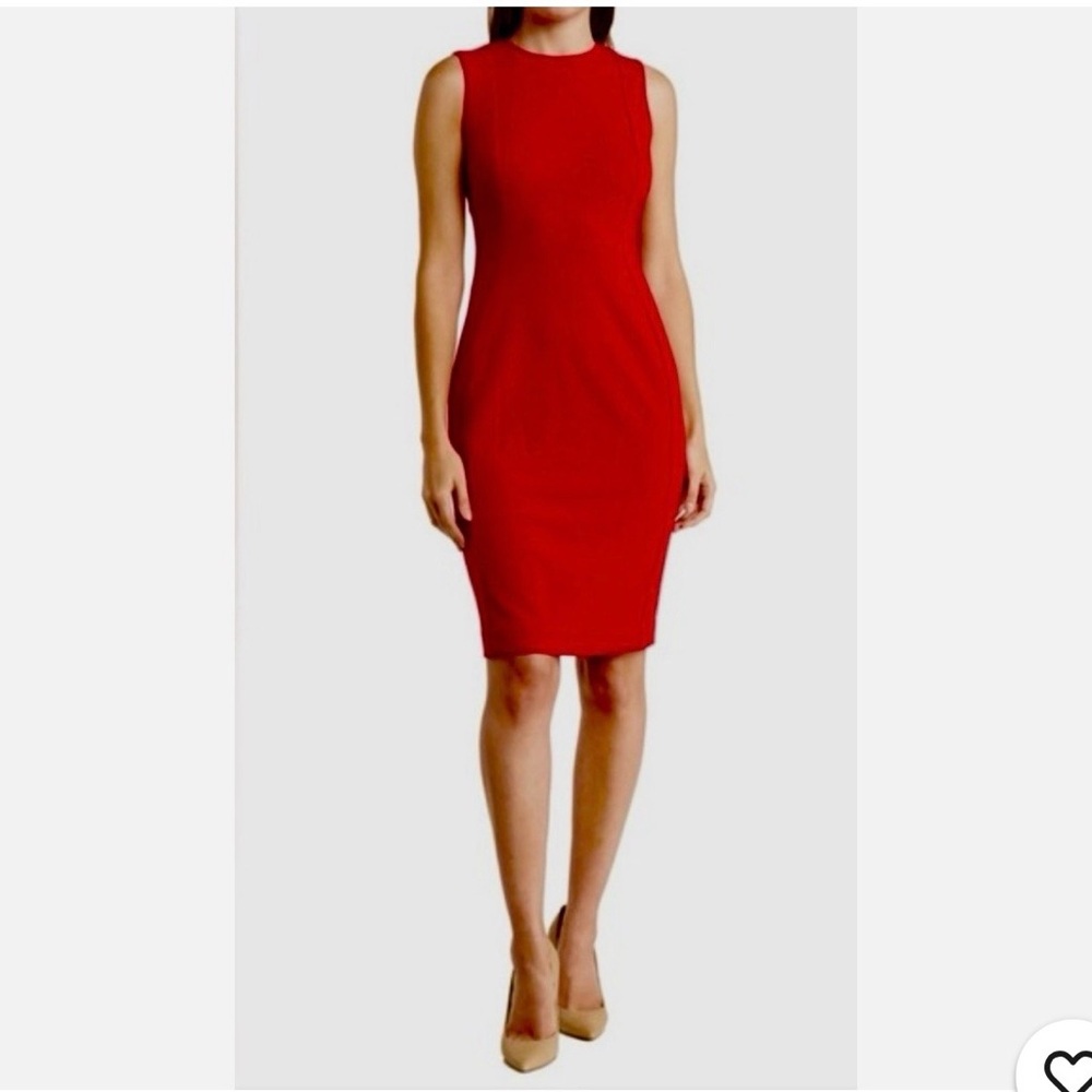 Calvin Klein Collection Vibrant Red Midi Dress